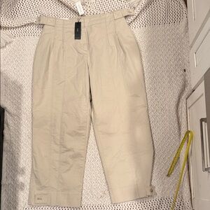 NEW Banana Republic Women’s Relaxed Chino Ultra High-Rise Pants in Cream 12P